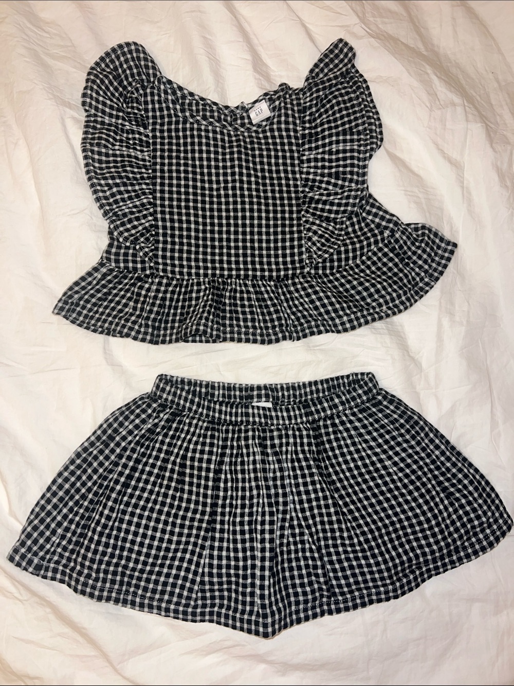 GAP Black and White Gingham Kids Matching Set